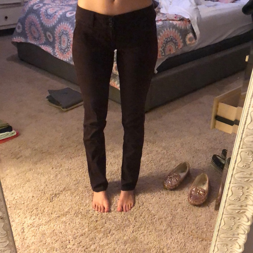 Dark purple skinny chinos